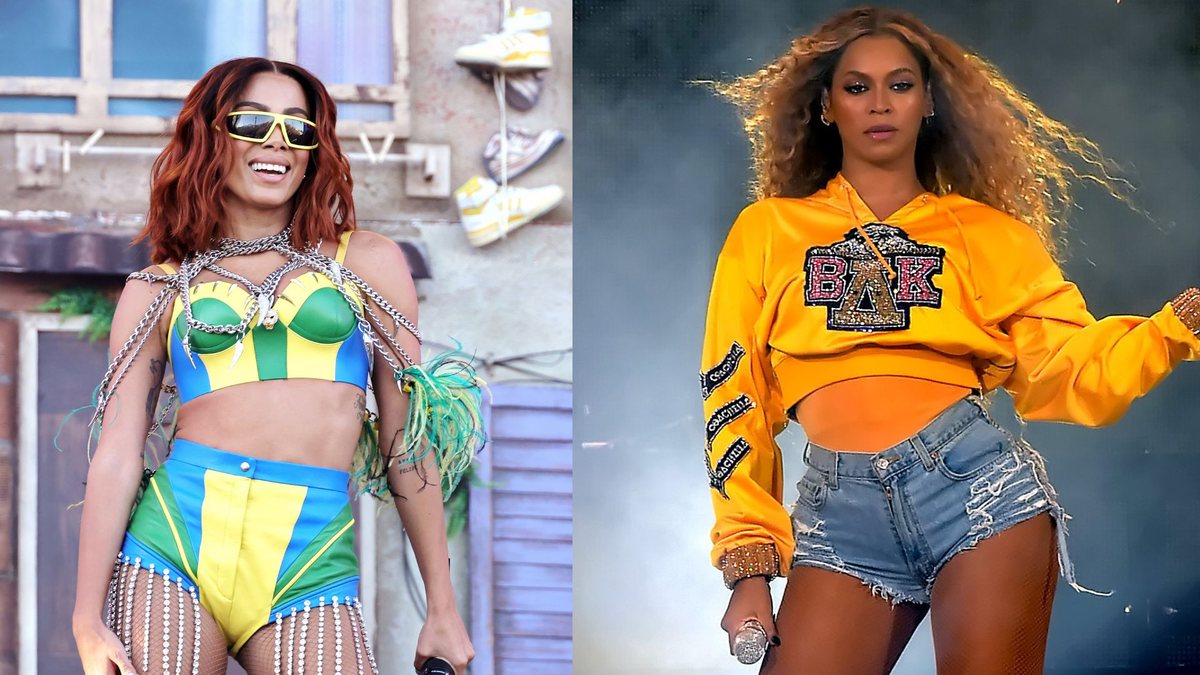 Anitta no Coachella 2022 (Foto: Kevin Winter / Getty Images) / Beyoncé no Coachella em 2018 (Foto: Kevin Winter / Getty Images)