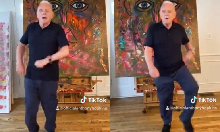 Anthony Hopkins em vídeo no TikTok (Foto: Reprodução / Twitter)