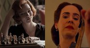 Anya Taylor-Joy em O Gambito da Rainha (Foto: Reprodução) e Sarah Paulson em Ratched (Foto: Divulgação/Netflix)