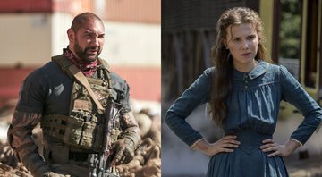 Dave Bautista em Army of The Dead e Millie Bobby Brown em Enola Holmes (Fotos: Divulgação / Netflix)