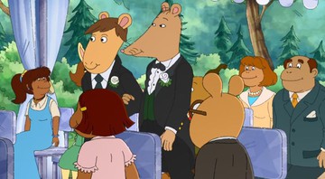 Cena do casamento entre Mr. Ratburn e Patrick no desenho Arthur (Foto: PBS Kids / Divulgação)