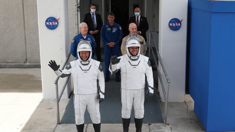 Astronautas Bob Behnken e Doug Hurley (Foto: Joe Raedle / Getty Images News)