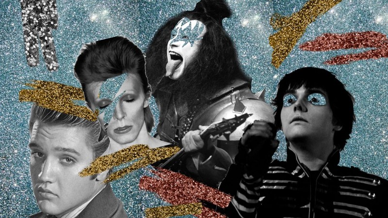 Elvis Presley, David Bowie, Gene Simmons, Gerard Way (Arte: Julia Harumi Morita)