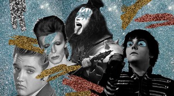 Elvis Presley, David Bowie, Gene Simmons, Gerard Way (Arte: Julia Harumi Morita)