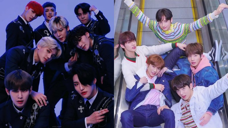 Ateez e Tomorrow x Together - Foto 1: Reprodução/ Foto 2: Divulgação/Big Hit