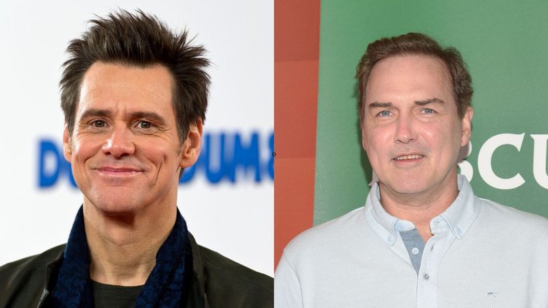 Ator Jim Carrey a esquerda (Foto: Ben A. Pruchnie/Getty Images) e ator Norm Macdonald a direita (Foto: Jason Kempin/Getty Images)