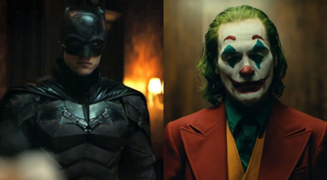 Robert Pattinson em The Batman (Foto: Reprodução / YouTube) | Joaquin Phoenix em Coringa (Foto: Reprodução / Warner)