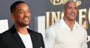 Ator Will Smith a esquerda (Foto: Kevin Winter/Getty Images) e ator Dwayne Johnson a direita (Foto: Phillip Faraone/Getty Images)