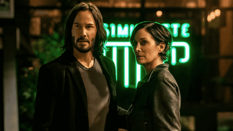 Keanu Reeves e Carrie-Anne Moss em Matrix Resurrections (foto: Reprodução / Warner)