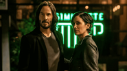 Keanu Reeves e Carrie-Anne Moss em Matrix Resurrections (foto: Reprodução / Warner)