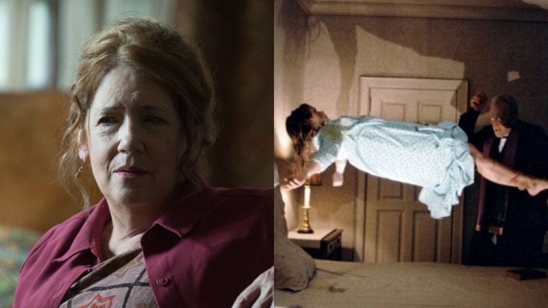 Ann Dowd em Hereditário e cena de O Exorcista (Foto: Reprodução/ Splendid Film/ Warner Bros. Pictures)