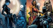 Batman e Mulher-Gato (Foto: Divulgação/DC Comics) e Tempestade e Pantera Negra (Foto: Divulgação/Marvel Comics)