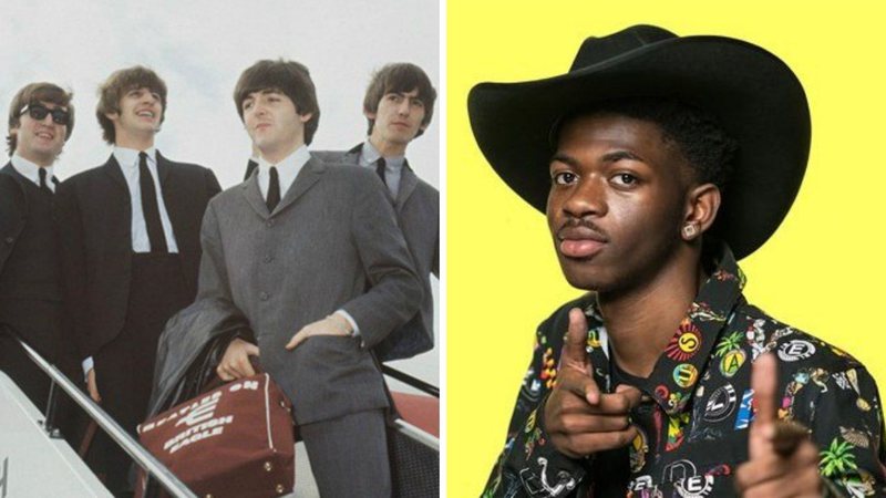 Os Beatles (Foto: AP Images) e Lil Nas X (Foto: Divulgação)