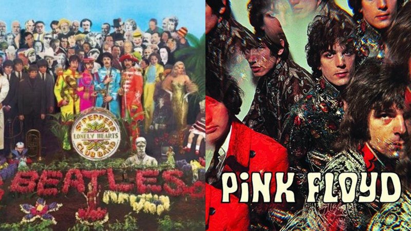 Capas de álbuns dos Beatles e Pink Floyd. (Foto: Reprodução)