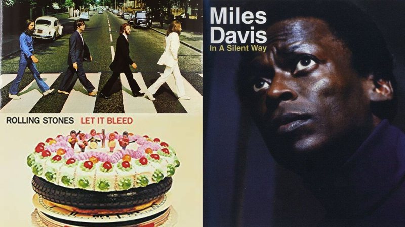 Abbey Road - The Beatles (Foto 1: Reprodução), Let it Bleed - Rolling Stones (Foto 2: Reprodução) e In a Silent Way - Miles Davis (Foto 3: Reprodução)