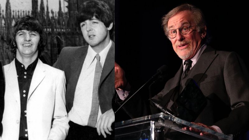 Beatles e Steven Spielberg (Foto 1:AP/ Foto 2: Benjamin Shmikler/ABImages/AP)