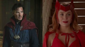 Benedict Cumberbatch em Doutor Estranho (Foto: Reprodução / BBC) e Elizabeth Olsen em WandaVision (Foto: Reprodução)