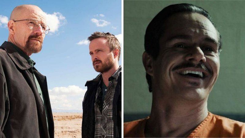 Personagens de Breaking Bad (Fotos: Divulgação) e Tony Dalton como Lalo Em Better Call Saul (Foto: reprodução / AMC)