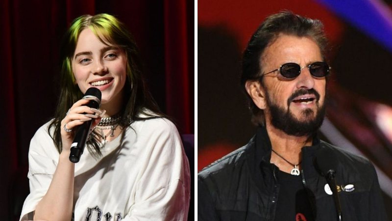 Billie Eilish (Foto: Scott Dudelson/Getty Images) e Ringo Starr no Grarmy 2021 (Kevin Winter/Getty Images for The Recording Academy)