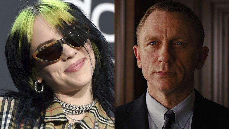 Billie Eilish (Foto: Jordan Strauss/Invision/AP) e Daniel Craig (Foto: Reprodução)