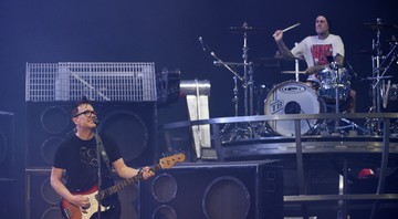 Mark Hoppus e Travis Barker do Blink-182 (Foto:Chris Pizzello/Invision/AP)