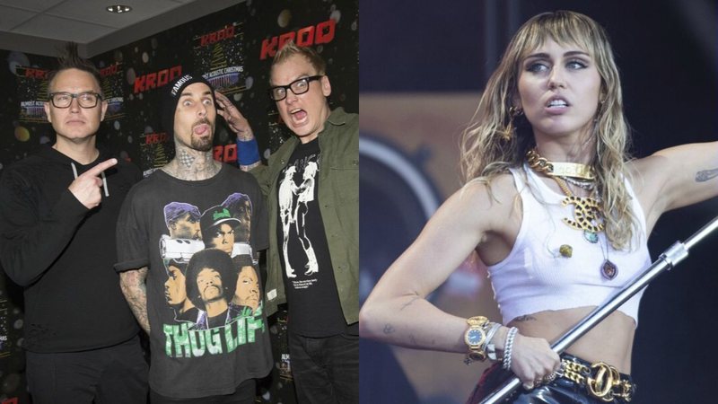 Blink-182 e Miley Cyrus (Foto 1:Amy Harris/Invision/AP/ Foto 2: Aaron Chown / PA Wire)