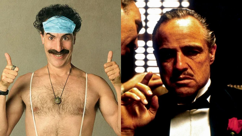 Borat (Foto: divulgação)/ O Poderoso Chefão (Foto: reprodução/vídeo)