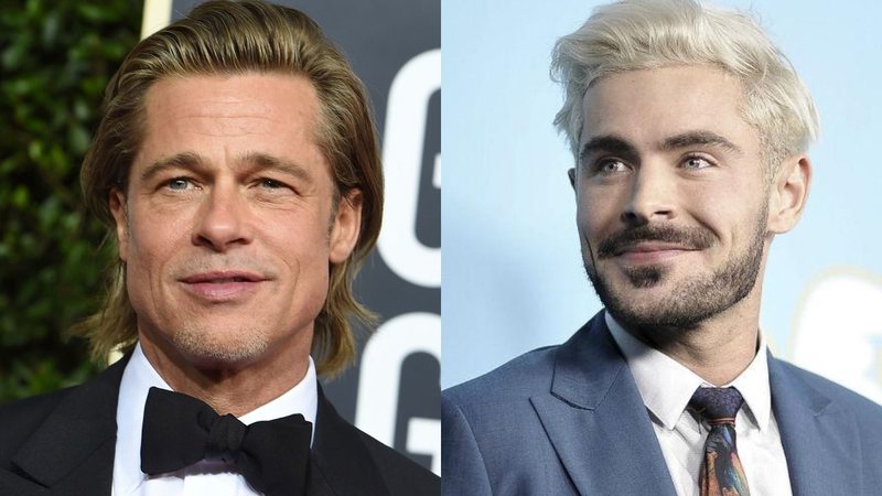 Brad Pitt no Globo de Ouro 2020 (Foto: Jordan Strauss / Invision / AP) e Zac Efron (Foto: Richard Shotwell/Invision/AP)