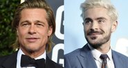 Brad Pitt no Globo de Ouro 2020 (Foto: Jordan Strauss / Invision / AP) e Zac Efron (Foto: Richard Shotwell/Invision/AP)