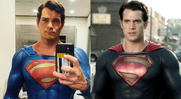 Brad Abramenko como Superman (Foto: Reprodução / Instagram / Brad Abramenko) | Henry Cavill como Superman (Foto: Reprodução / Warner)