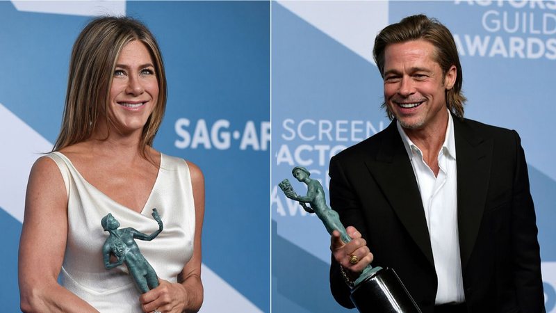 Jennifer Aniston e Brad Pitt (Foto: Jordan Strauss/Invision/AP)