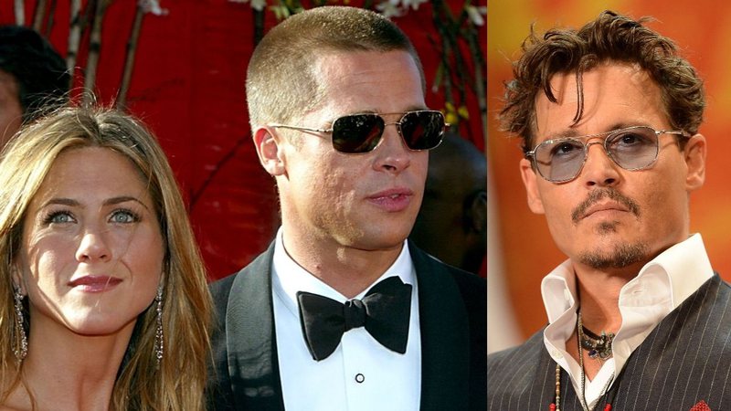 Jennifer Aniston e Brad Pitt / Johnny Depp (foto: Getty Images: Kevin Winter / Atsushi Tomura)