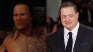 The Rock em O Retorno da Múmia (Foto: Reprodução/YouTube) e Brendan Fraser (Foto: Vittorio Zunino Celotto/Getty Images)