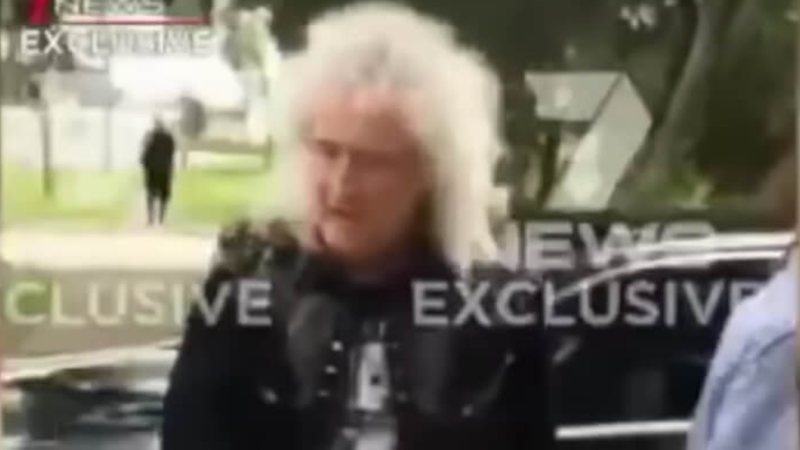 Brian May na filmagem do Channel 7 em Brisbane, Austrália (foto: reprodução/ YouTube)