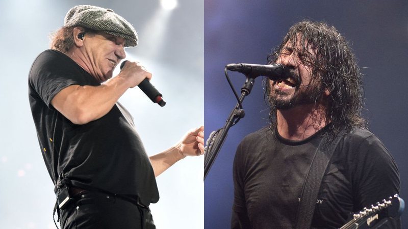 Brian Johnson (Créditos: Kevin Winter/Getty Images)/ Dave Grohl (Foto:Rudi Keuntje / Geisler-Fotopress / Alliance / DPA/ AP Images)