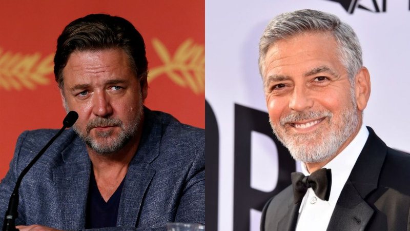 Russell Crowe (Foto: Pool/Getty Images) e George Clooney (Foto: Alberto E. Rodriguez/Getty Images)