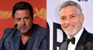 Russell Crowe (Foto: Pool/Getty Images) e George Clooney (Foto: Alberto E. Rodriguez/Getty Images)