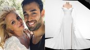 Britney Spears e Sam Asghari e vestido de noiva da cantora (Foto: Reprodução / Instagram)