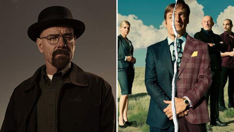 Bryan Cranston como Walter White (Foto: Reprodução/AMC) e Bob Odenkirk em Better Call Saul (Foto: Divulgação / AMC)