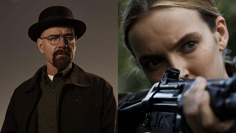 Bryan Cranston em Breaking Bad (Foto: Reprodução AMC) e Jodie Comer em Killing Eve (Foto: Reprodução)