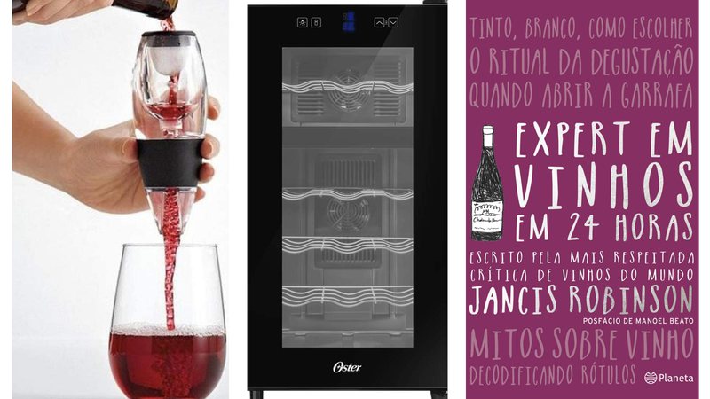 Adega, taças, livro e outros itens que vão conquistar os amantes de vinho - Reprodução/Amazon