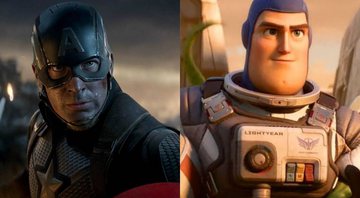 Capitão América em Vingadores: Ultimato (Foto: Reprodução) e Teaser de Lightyear (Foto: Reprodução)