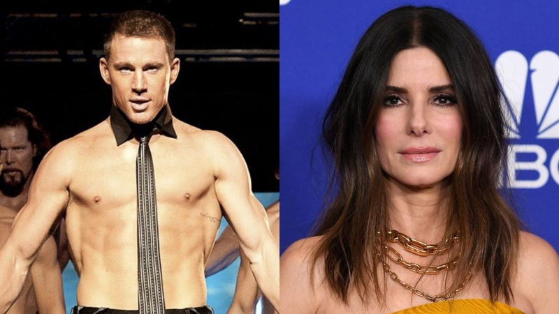 Channing Tatum em Magic Mike (Foto: Reprodução / Warner) e Sandra Bullock (Foto: Kevin Winter/Getty Images)