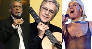 Chico Buarque, Caetano Veloso e Ney Matogrosso (montagem/ Divulgação)