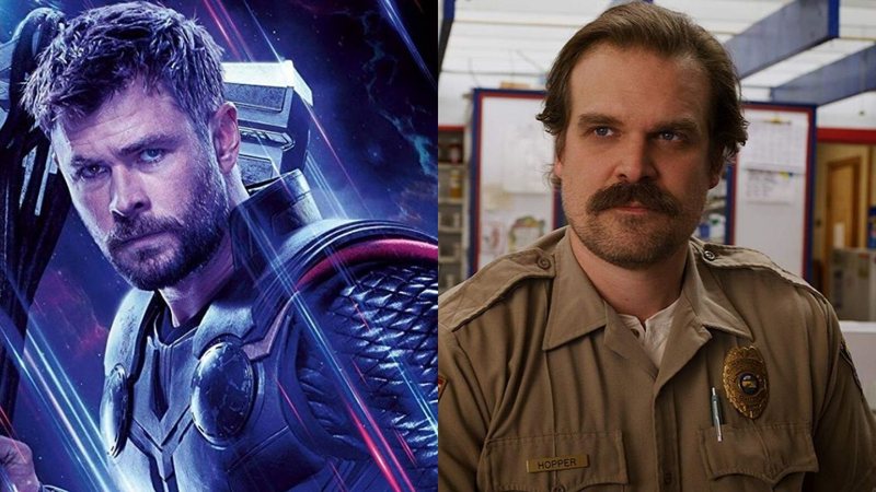 Chris Hemsworth e David Harbour (Foto 1: Divulgação/ Foto 2: Reprodução)