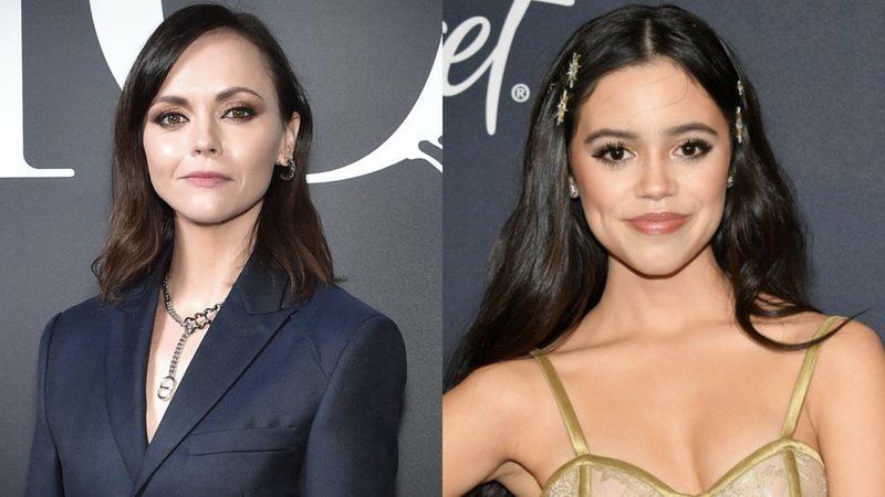 Christina Ricci (Foto: Reprodução /Twitter) e Jenna Ortega (Foto: Amy Sussman/Getty Images)