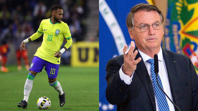 Neymar (Foto: Dean Mouhtaropoulos/Getty Images) e Jair Bolsonaro (Foto: Andressa Anholete/Getty Images)