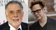 Montagem com Francis Ford Coppola (Foto:AP Photo/Andrew Medichini/File) e James Gunn (Evgenya Novozhenina/Sputnik via AP)