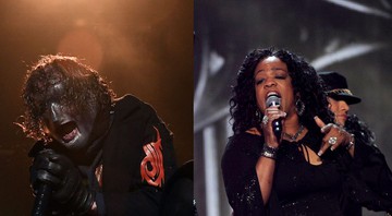 Corey Taylor, do Slipknot, e Evelyn "Champagne" King (Fotos:CTK/AP Images e Photo by Frank Micelotta/Invision/AP)