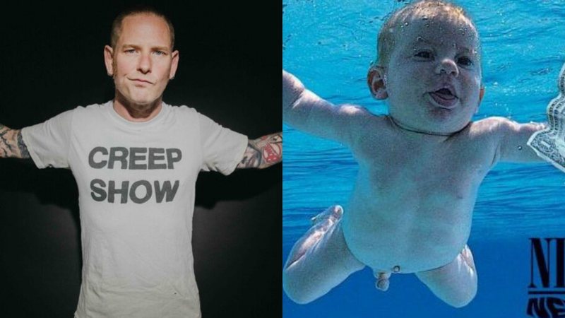 Corey Taylor (Foto: Divulgação) e Capa de Nevermind (Foto: Divulgação)